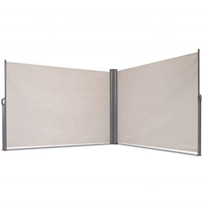 El işlemi ile çift geri çekilebilir Patio Side Screen Awning Polyester malzemesi