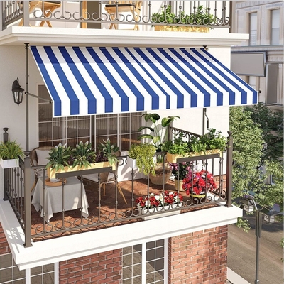 300 cm Geniş Balkon Çatısı Poliester Yelken Malzemesi El Kılavuzu Güneş Koruması Borulama
