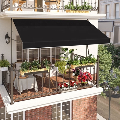 El ile çalıştırma Balkon Klip Çatı 300cm genişliğinde el krank ve yüksekliği ayarlanabilir
