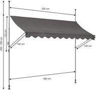 Polyester kumaş balkon el vites kutusu grey çerçeve ve anti-UV tedavisi ile pervane
