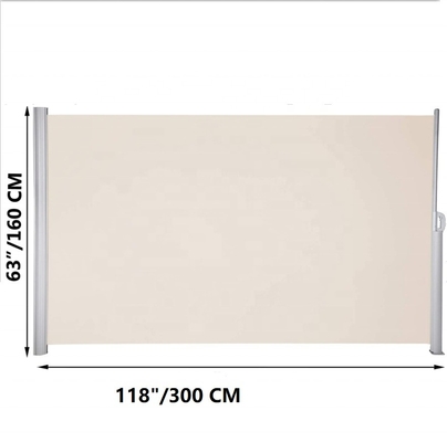 Balkon Patio ve Bahçe için Alüminyum Genişletilebilir Güneş Koruyucu Ekran 160*300cm