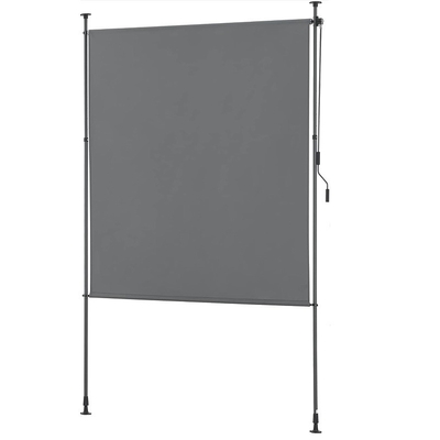 Tozla kaplı dikey pervane 150*270cm Gizlilik ekranı ve güneş koruması için koyu gri