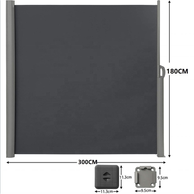 Yelken malzemesi dış mekan gizlilik ekranı için poliester geri çekilebilir yan pervane 63 &quot;x 118