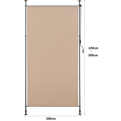 Barutla kaplanmış 200x270cm Dikey Çatlak Balkon Bahçesi için Suya dayanıklı Gri Kumaş