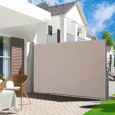 Polyester yelken malzemesi Dışarıda Teras Bahçe Patio için Eğilebilir Katlanabilir Rüzgar Perdesine