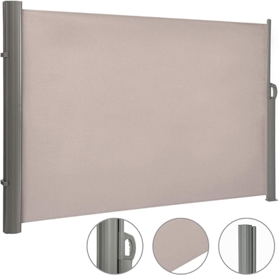 Polyester yelken malzemesi Dışarıda Teras Bahçe Patio için Eğilebilir Katlanabilir Rüzgar Perdesine