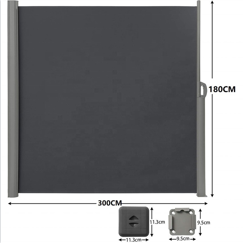 Yelken malzemesi dış mekan gizlilik ekranı için poliester geri çekilebilir yan pervane 63 &quot;x 118